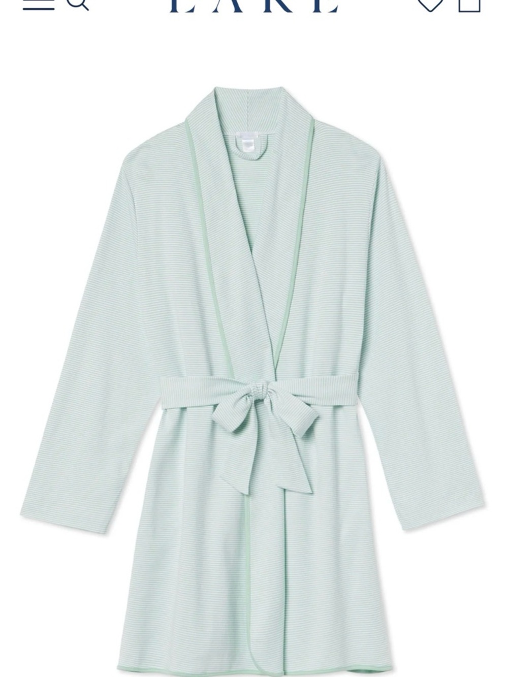 LAKE Pima Short Robe small in Parisian Green